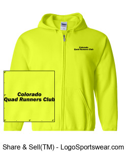 CQR Gildan Heavy Blend Zippered Hooded Sweatshirt Printed - Safety Green Design Zoom